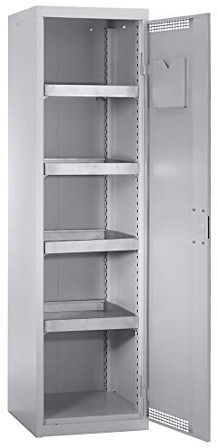 Umweltschrank mit Türlochung, HxBxT 1800 x 500 x 500 mm, 4 Wannenböden, lichtgrau/lichtgrau.