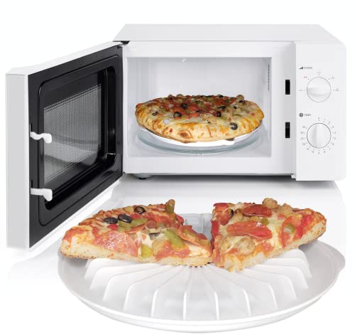 Kitchen Discovery Microwave Pizza Warmer, Reusable Plate for Bacon, Snacks in the Microwave – Safe, BPA-Free Round Pizza Pan for Cooking, Reheating