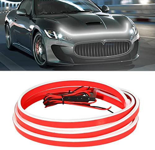 JinRui-T LED Lights Exterior Car Hood Light Strip Dynamic Car Strip Lights Exterior Flexible Car Waterproof Daytime Running Light for Cars, SUVs, Trucks (White, 71inch), JRHLSLS0001
