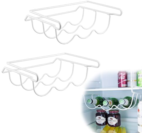 Esmula 1 Stück Universal Kühlschrank Flaschenhalter für 3 Flaschen für große Kühlschränke, Universal-Flaschenhalter zum Einhängen unter einem Kühlschrank-Fach