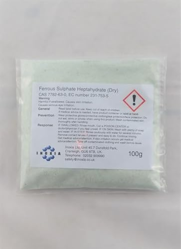 Iron II Sulphate, Ferrous Sulphate Damp grade, Fertilizer, 100g - By Inoxia