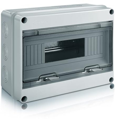 Zeawavsl Scatola Elettrica da Esterno IP65, 12 Moduli Scatola dei Fusibili Impermeabile con Morsettiera, Quadro Elettrico per Trasparente Impermeabile in Giardino o in Altre Aree (12 Moduli)