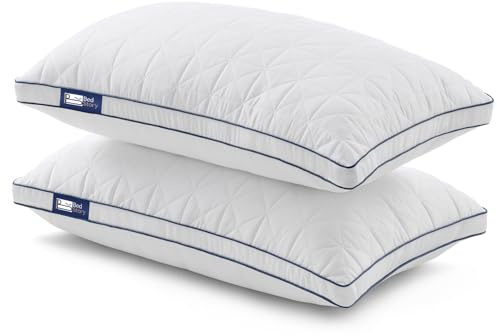 BedStory Bed Pillows 2 Pack - Luxury Hotel Quality Hypoallergenic Microfibre with Neck Support, Machine Washable, Standard Size 42 x 70 cm