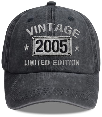 TypasTdqk Décorations de 20e anniversaire pour homme et femme, chapeau vintage 2005, casquette de baseball de 20 ans, cadeau de Noël pour fille, fils, frère et sœur