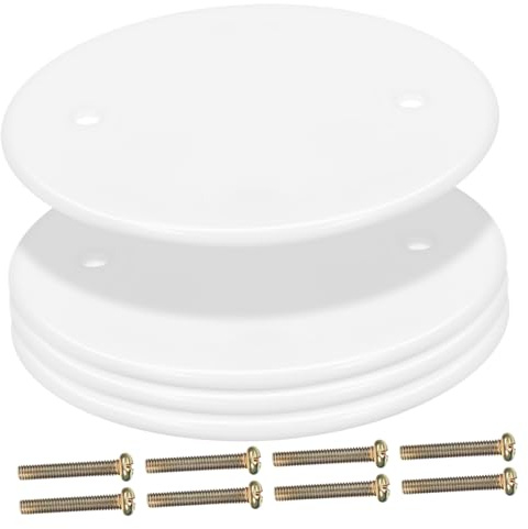 Uonlytech 4piezas Cubiertas De Duradero Para Tomacorrientes Redondas De Tapas Ciegas Para Orificios Techo y Pared Diseño Sencillo Para Interiores Residenciales