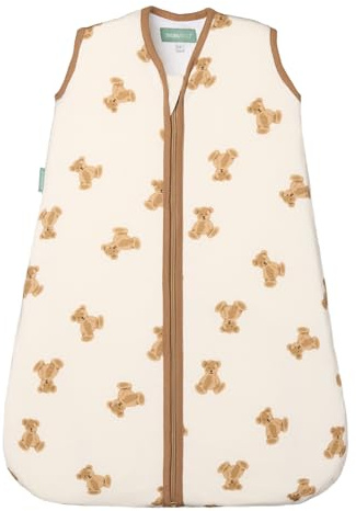 molis&co - Saco Dormir Bebé TOG 1-60 cm (0 Meses) - Saco Dormir Bebe Primavera y Otoño sin Mangas - Saco de Dormir Bebe para Niños Niñas (Unisex) - 100% Algodón (Certificado Oeko-Tex) - Teddy