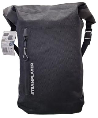 Teamplayer 2in1 Fahrradtasche Gepäckträger Rucksack 20L Rolltop Reflektierend Schwarz