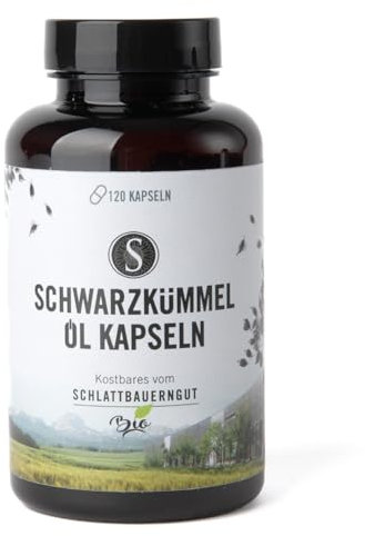 SCHLATTBAUERNGUT Premium Bio-Schwarzkümmelöl Kapseln (Nigella sativa) – 120 Kapseln, 4-Monats Vorratspackung – kaltgepresst, Anbau & Verarbeitung 100% in Österreich / 500mg pro Tagesdosis