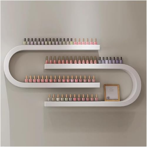 Estante de pared para esmaltes de uñas, organizador de pared, estante de pared, expositor de artículos para uñas, estante de perfumes en forma de U, organizador colgante para salón de belleza/manicura