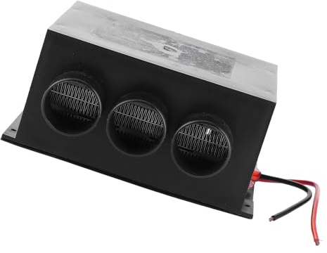 SIXRUN Calentador de Parabrisas Portátil para Autocaravanas y Automóviles, 300W, 12V, Calefacción de Cerámica PTC, Diseño de 3 Agujeros