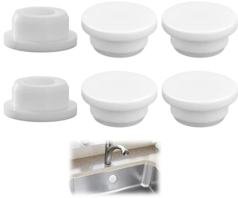 QEXUJOW Tapones de desagüe,Seis tapas de silicona reutilizables para el rebosadero del fregadero, aptas para su uso como revestimientos de rebosadero en lavabos y bañeras.