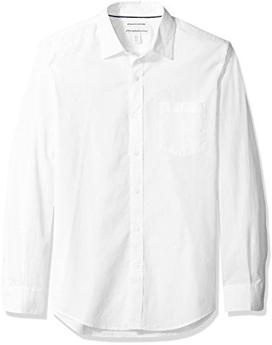 Amazon Essentials Chemise en Popeline à Manches Longues Coupe Ajustée Homme, Blanc, XL
