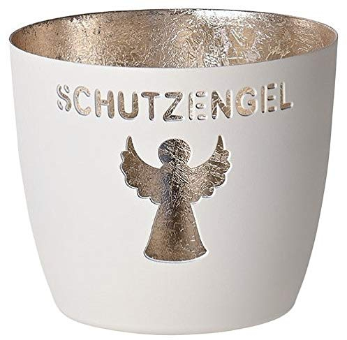 Gift Company Madras Schutzengel M Home aus Eisen in der Farbe Weiß-Gold, Maße: 10cm x 10cm x 8,5cm, 1030004001