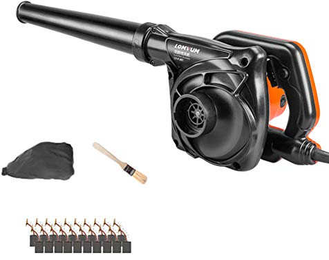 ACXZ Aspirador y soplador de Hojas eléctrico con Cable, 6 velocidades, Velocidad Variable, Limpiador Industrial de Mano para Trabajo Pesado, Cable de alimentación de 2300 W / 1,6 m, Color Negro