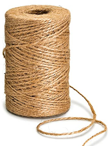 Green Thumbz Garden Twine - 3 Ply (500ft / 150m roll) Brown Garden String - 1 Roll Jute String for DIY Crafting, Decoration, Floral Arrangement, and Gift Packaging - Strong Jute Twine for Gardening