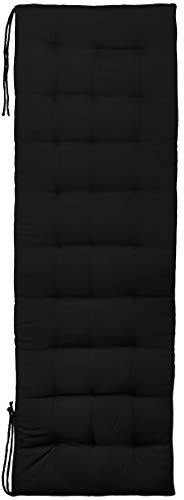Brandsseller Cojín de Banco 140x40x4 cm – para Banco de jardín y Banco de Comedor – Impermeable, fácil de Limpiar y Acolchado Suave – Uso Interior y Exterior – Negro