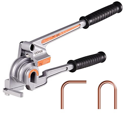 VEVOR Doblador de Tubos Diámetro 1/4 3/8 1/2 Doblador de Tubos de Nivel Manual Herramienta para Doblar Tubos de Cobre de Aluminio 180° para Reparación de Refrigeradores de Aire Acondicionado HVAC