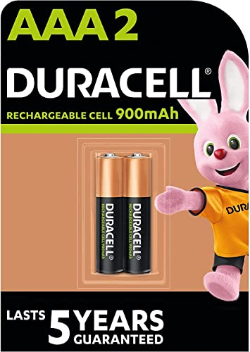 2 pilas recargables Duracell AAA de 900 mAh (1 blíster de 2 baterías) y 2 pilas recargables