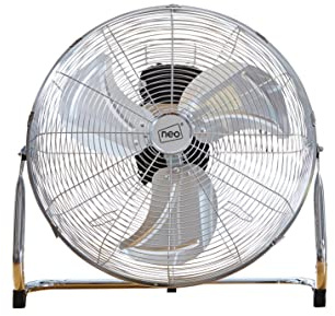 Neo High Velocity Quiet Portable Steel Metal Floor Standing Freestanding Industrial Gym Cooling Fan 3 Speeds (12 Inch)