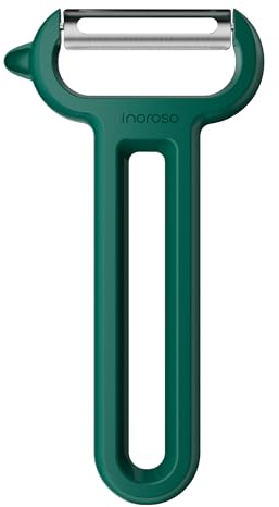 Linoroso Pelapatate Professionale Liscia di Tipo Y con Punta Appuntita, Per Pela Patate e Verdura Frutta, Affilato e Liscio, Impugnatura Comoda - Verde