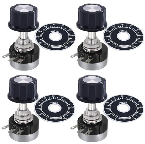 DaFuRui RV24YN20S Carbon Film Rotary Taper Potentiometer，4pcs B502 5K Potentiometer Single Turn Carbon Film Rotary Taper Potentiometer Used for Inverter Speed Regulation