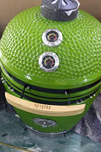 YNNI - Alimentador de virutas XXL verde lima de 27.5 pulgadas Kamado Basic Horno BBQ Grill incluye carrito TQ0C27LM