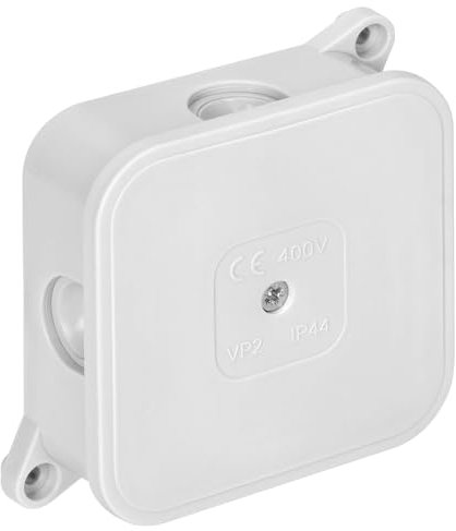 Miratic Abzweigdose Wasserdicht IP44 Verteilerdose Außen Wasserdicht mit 4 Gummidrüsen Abzweigdose Aufputz Robuste und Sichere Elektroinstallation für Außenbereiche (Weiß)