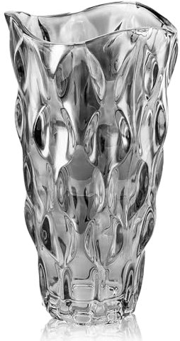 Dokeno Vase à Fleurs en Verre, Décoratif Centre de Table Mariage 24cm Transparent Verre Épais pour Maison Table-à-Manger Cadeau Mariage, Pendaison de Crémaillère