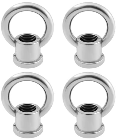 SG Store 4 dadi ad anello argento M10 x 1,0, 29 x 35 mm, adatti per lampade di cristallo, candelabri, lampadari tradizionali, 15 kg, portata massima