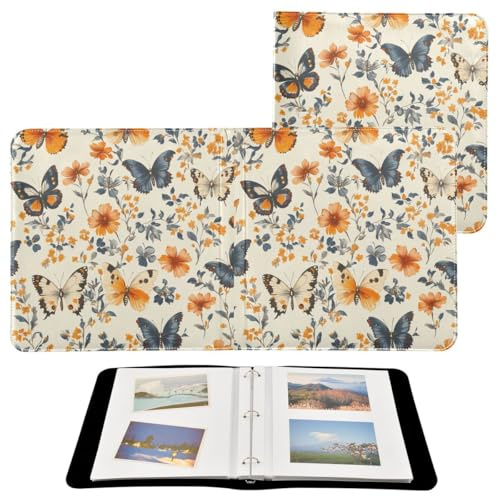 JUMBEAR Álbum de fotos grande autoadhesivo con 20 páginas, álbum de recortes para boda, familia, bebé, vacaciones, flores y mariposas