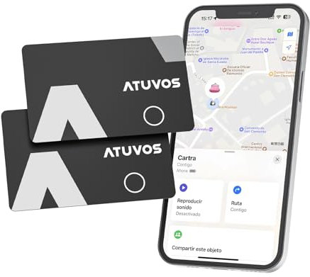 ATUVOS Wallet Tracker Karte Thin 1.6mm 2er Pack, Air Smart Tag Card Kompatibel mit Apple Wo ist? APP (iOS NUR, Android Not Supported), Bluetooth Item Finder für Reisekoffer, Gepäck, Koffer, Taschen