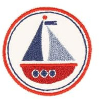 MYMERCERIE Set di 3 toppe termoadesive da barca a vela, 4,1 cm x 4,1 cm