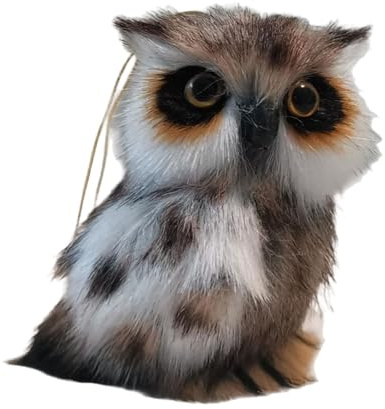 Owl Stuffed Animal, Realistic Plush Owl Toy, 3.15x3.15x2.36inches, Hangable Pendant with Loop, Vivid Eye Design, Soft and Durable, Ideal for Wall, Door, Tree, Bag, Party, Kids Backpack Decoration