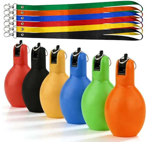 BORDEAG 6 silbatos de mano para educación física, silbato de árbitro, silbato según emergencia, silbato de árbitro con cordón, para profesores de deportes, entrenadores de perros