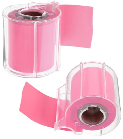 jojofuny 2 Rollos Pegatinas para Notas en Casa Autoadhesivas 2 Rollos Cuaderno de Notas Portátil Tamaño Compacto Color Rosa Fucsia Cinta Adhesiva sin Residuos para Oficina y Organización