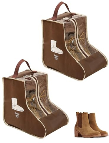 UYRVAPE 2 piezas Bolsas Almacenamiento portátiles para Botas a Prueba Polvo, Bolsa zapatos portátil a prueba polvo,Botas Altas con Cremallera Organizador Bolsa, Bolsa para zapatos(Versión corta)