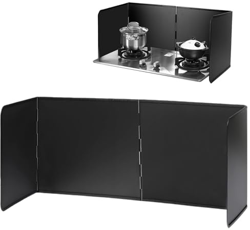 Paraspruzzi pieghevole salvaspazio, paraspruzzi su 4 lati, da cucina, pieghevole, paraschizzi per fornelli, con rivestimento antiaderente (76 x 29 x 29 cm)