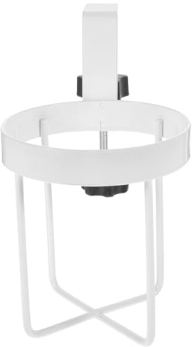 KOCKSHION Portavasos de Escritorio Clip Lateral de Metal Blanco para Tazas y Botellas, Soporte Abierto para Oficina y Escritorio Que Previene Derrames y Optimiza Espacio