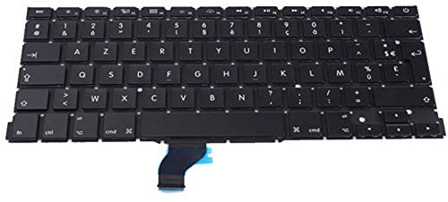 OLVINS Teclado francés de repuesto FR Francia compatible con Apple MacBook Pro Retina de 13 pulgadas A1502 FR teclado francés finales de 2013 - principios de 2015