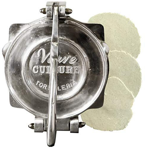 Verve CULTURE Large Tortilla Press, Aluminum Street Taco Press and Quesadilla Maker, Aplastador de Tortillas, Tortilla Maker, 9”