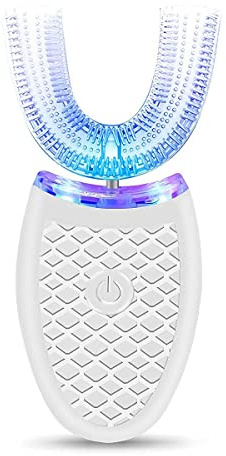 Ultrasonic Electric Toothbrush, Automatic 360° Teeth Cleaning Portable U Shaped Whitening Toothbrush Hands Free USB Rechargeable IPX7 Waterproof for Adults