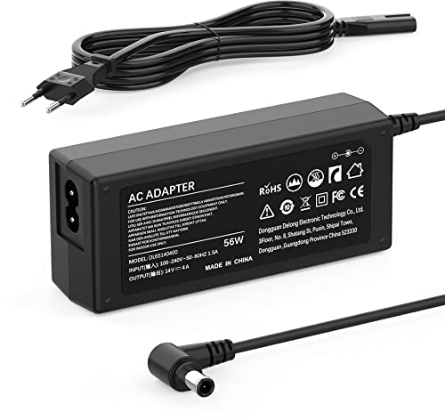 14V Cargador Compatible con Samsung Monitor U28E590D S22D300HY S27D390H S24D330 S24D390HL S24D391HL S22C300H SyncMaster 15 17 18 19 20 22 23 24 27 TFT LED LCD Monitor Alimentación Adaptador