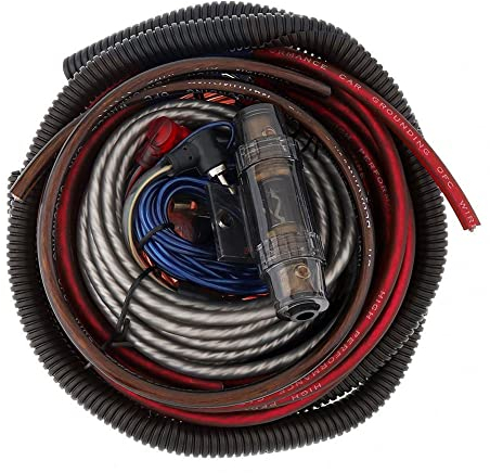 MOCNT Car Amplifier Wiring Kit Car Audio Amplifier Installation Kit 6Gauge AWG 2000W Audio Subwoofer Amplifier Wire RCA Power Cable Speaker Wire Loom Wire AGU Fuse Holder