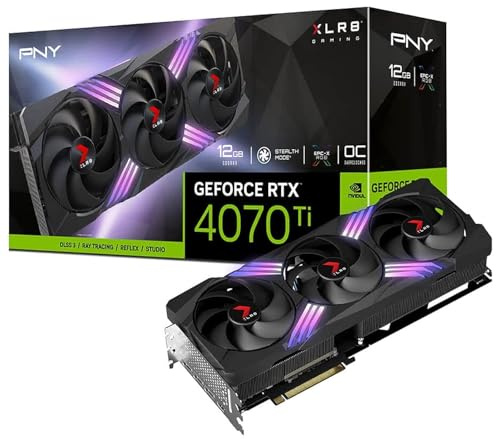 PNY Carte Graphique Nvidia GeForce RTX 4070 Ti XLR8 Gaming Verto TF OC 12Go, (VCG4070T12TFXXPB1-O)