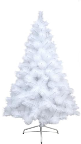 KROWN - Árbol de Navidad Blanco Artificial, Material PVC Aguja de Pino, Hogar Decoración para Navidad, con Soporte de Metalico, Fácil Montaje (180 cm)