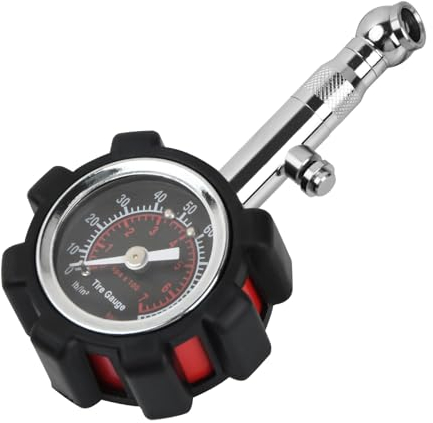 Dokeno Reifendruckprüfer Geeicht, Analog Auto Luftdruckprüfer 0-100 PSI Mechanische Reifendruckmesser mit 1.5 Zifferblatt Präzision Reifendruck Messgerät für Motorräder, Auto, SUV, Transporter