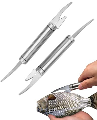 KGDUYC 2 pièces Couteau à crevettes multifonctions, Eplucheur de crevettes multifonctions, Couteau à crevettes en acier inoxydable, Facile à nettoyer