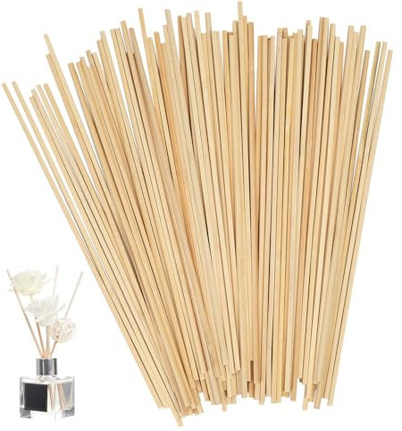 KOXXIAMOQ 250 Stück Holzstäbchen Zum Basteln, Zuckerwatte Stäbe Eckig, 4mm x 300mm Holzstäbe, Bambusstäb Bastelhölzer für DIY Handwerk Holzarbeiten Modellbau Dekorationen(Quadratisch)