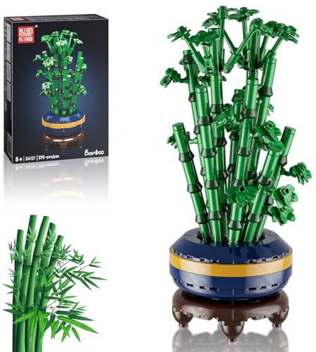 Mould King 24121 Blocs de Construction Plantes Bambou Fleurs pour Filles avec Vase Collection Botanique Artificielle Jeu de Construction Créatif Cadeau pour Adultes (375 Pièces)