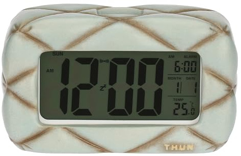 THUN - Reloj de sobremesa Digital - cerámica - Colección Plumè - 16,2X9,5X6,1 cm